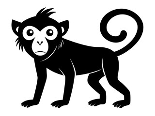 Obraz premium Cute Monkey Vector & SVG | Adorable Jungle Animal Vector for Kids Crafts