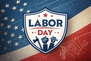 Labor Day Celebration Badge – Patriotic Workers' Tribute
