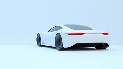 White Pixel Art Sports Car Rear View