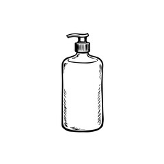 Hand Pump Bottle for Liquid Soap in Minimalist Style  