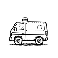 Fototapeta premium Ambulance Sketch Illustration for Health Campaigns, Emergency Services Websites, Safety Awareness Content, and Medical Education Materials