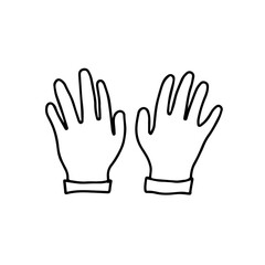 Obraz premium Illustration of Two Gloves on White Background for Fashion Blogs, Health and Safety Articles, Creative Projects, and Educational Content