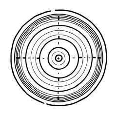 Tree rings illustration with concentric circles for nature design  