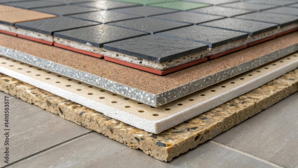 Aufkleber A closeup that showcases the layered structure of the floor emphasizing the different materials used to optimize kinetic energy generation.