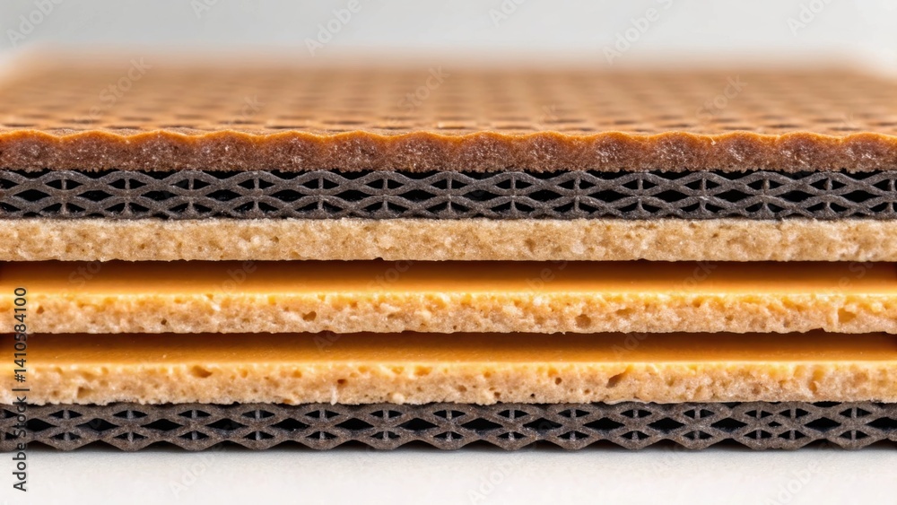 Aufkleber A crosssection view reveals layers of composite material highlighting the alternating textures of resin and fiber demonstrating both flexibility and durability.