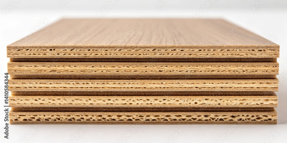 Poster A detailed image of crosssections of bioengineered wood displaying layered structures emphasizing its engineered resilience and adaptability.