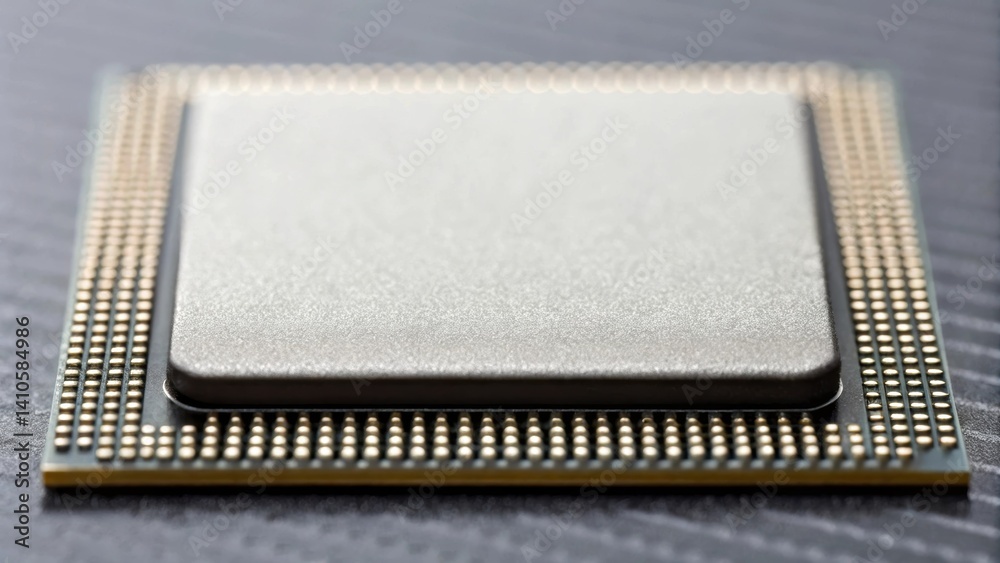 Aufkleber A highresolution image of a microchip coated with advanced nanomaterials focusing on the fine details of the coating revealing its smooth texture and protective qualities against