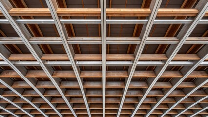 A medium closeup capturing the versatility of the modular beams arranged in a grid pattern demonstrating their ability to create custom structures.