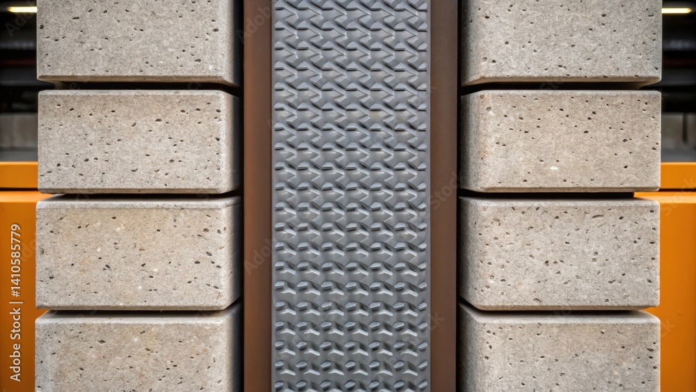Aufkleber a medium closeup focusing on the sustainable materials used in the design of modular parking structu