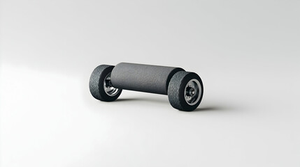 Gray Cylindrical Vehicle On White Background