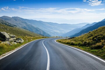 Fototapeta premium Curves of the Wild: Breathtaking Road Trip in Portuguese Highlands