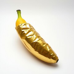 Gold-Wrapped Banana - Unique Artistic Concept"