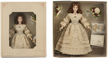 Vintage doll packaged in a box
