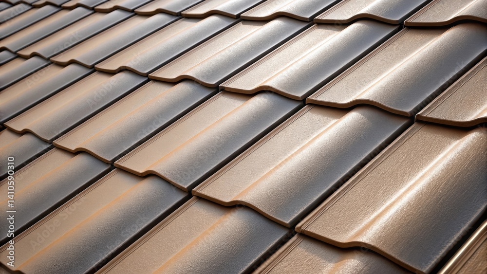 Aufkleber a medium closeup showcasing a group of innovative roofing tiles arranged in a slanted pattern highli