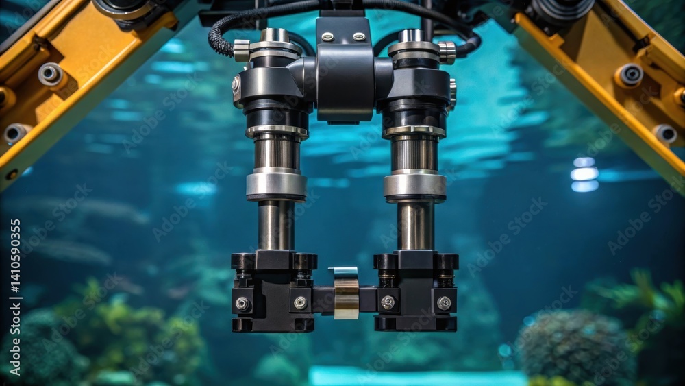 Fototapete a medium closeup showcasing a robotic welders articulated joints featuring intricate mechanical deta