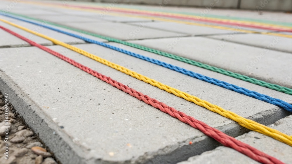Aufkleber Closeup of colored strands running through a batch of selfhealing concrete showcasing its composition and intended versatility for different architectural designs.