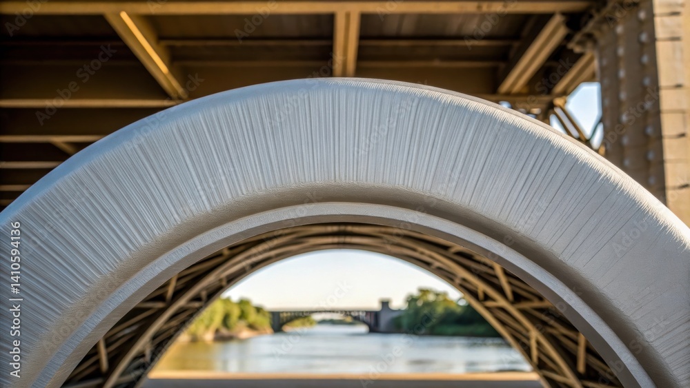 Poster medium closeup of a bridge arch highlighting the smooth sleek finish of the 3dprinted surface which 