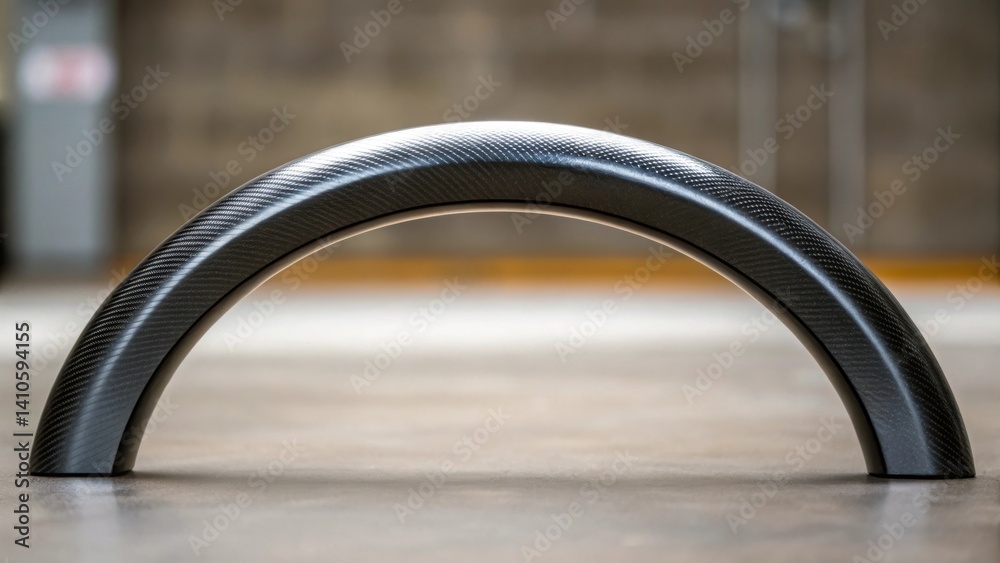 Poster Medium closeup of a beam curved in a gentle arc showcasing its flexibility and the dynamic applications possible with carbon fiber material.
