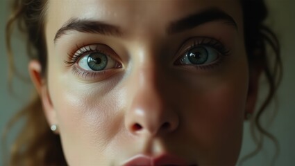 Fototapeta premium Close-up of woman's eyes with intense gaze and natural beauty focus