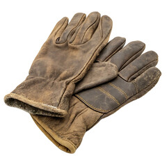 Worn Leather Work Gloves Ready for Action PNG and transparent background	