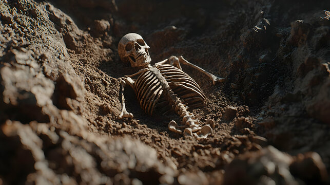 Skeleton Buried In Dirt