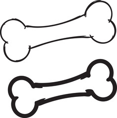 Outline of Two Dog Bones in Simple Design for Pet