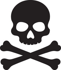 Simple black and white skull and crossbones graphic for warning or danger.