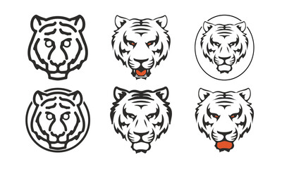 Tiger Vector Illustration Silhouette Collection.
