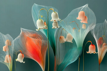 Lily of the valley, poster art style, book cover