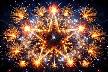 Fireworks in the shape of a star
