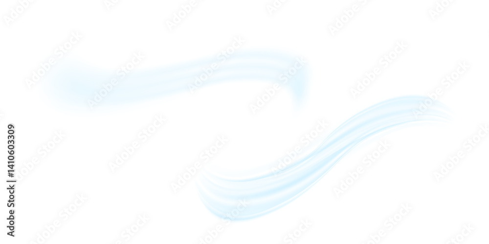 Poster air flow isolated png and vector isolated. effect of winter air and wind stream waves effect in blue