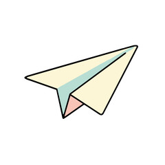 Cartoon paper plane icon for kids’ games, educational apps, or creativity themes. Perfect for illustrating play, imagination, travel, or message sending in a fun and lighthearted style.
