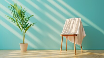 Shirt White shirt draped over a chair in a bright room, symbolizing comfort and simplicity.