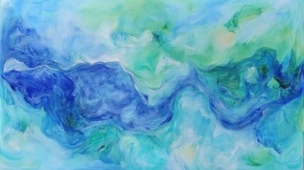 Abstract flow of turquoise and azure hues.