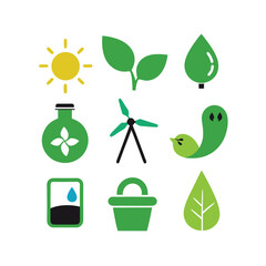 ecology icons set