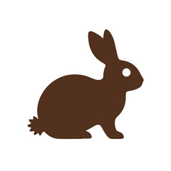 Obraz premium Silhouette of a seated chocolate rabbit
