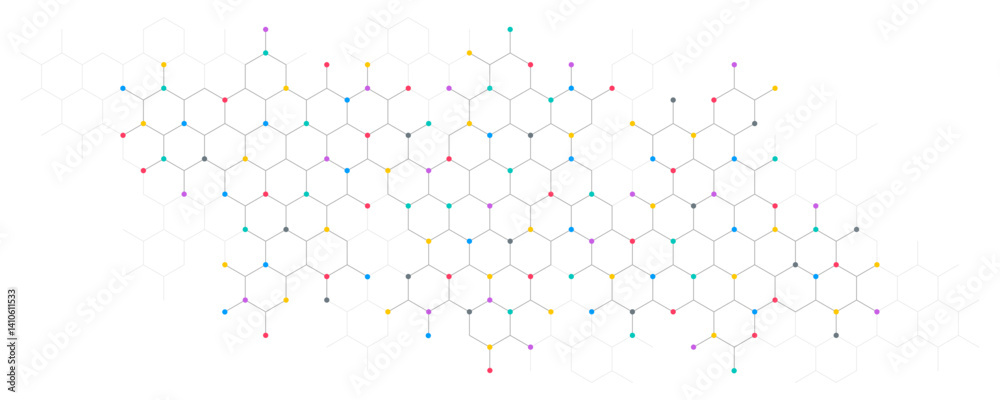 Aufkleber Graphic design element with abstract geometric background of simple hexagon pattern