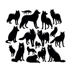 A dire wolf design vector with white background