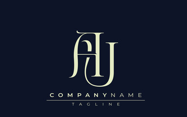 AU abstract Logo. Elegantly Designed Minimalist Monogram Logo with Stylish Lettering. Sophisticated and sleek minimalist monogram showcasing unique lettering design.
