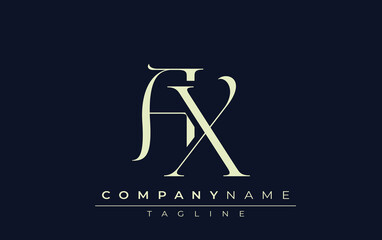 AX abstract Logo. Elegantly Designed Minimalist Monogram Logo with Stylish Lettering. Sophisticated and sleek minimalist monogram showcasing unique lettering design.