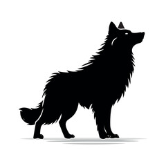 A dire wolf design vector with white background