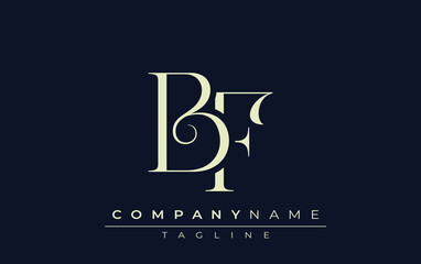 BF abstract Logo. Elegantly Designed Minimalist Monogram Logo with Stylish Lettering. Sophisticated and sleek minimalist monogram showcasing unique lettering design.