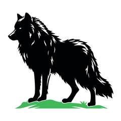 A dire wolf design vector with white background