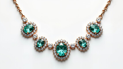 Obraz premium Elegant jewelry on a white background.