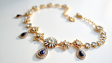 Obraz premium Elegant jewelry on a white background.