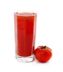 Glass of tomato juice.