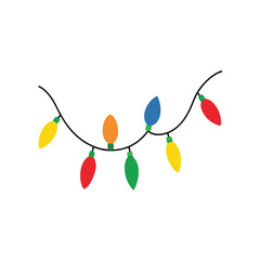 christmas lights clipart on white background