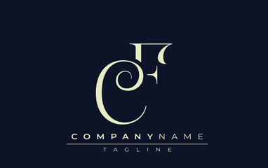 CF abstract Logo. Elegantly Designed Minimalist Monogram Logo with Stylish Lettering. Sophisticated and sleek minimalist monogram showcasing unique lettering design.