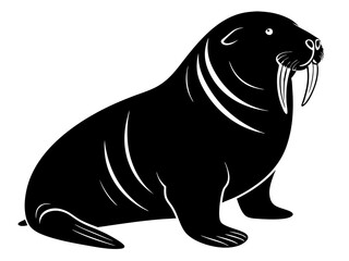 Walrus Silhouette Vector & SVG | Arctic Animal Clipart for Ocean Crafts, Kids Designs & Nature Decor