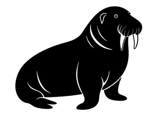 Walrus Silhouette Vector & SVG | Arctic Animal Clipart for Ocean Crafts, Kids Designs & Nature Decor